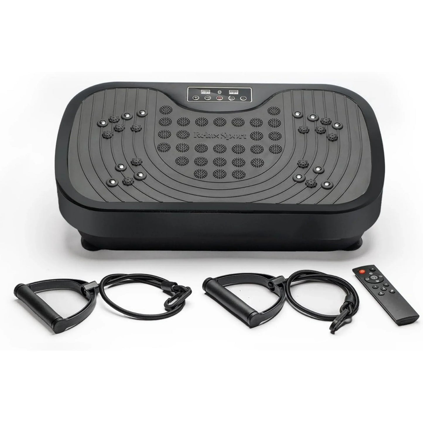 3D Vibration Plate Exercise Machine, Pilates Board, Exercise Equipment with Loop Bands, Home Gym, Lymphatic Drainage Massager for Weight Loss, Workout, Shaping, Wellness, Recovery, Training, Black