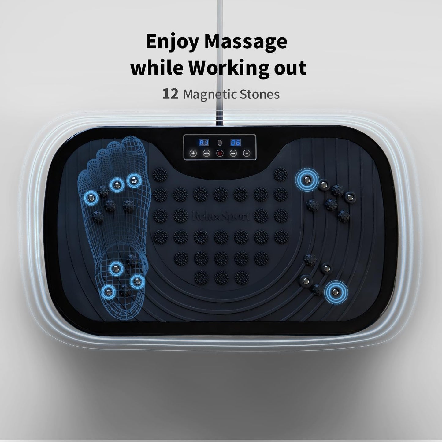 3D Vibration Plate Exercise Machine, Pilates Board, Exercise Equipment with Loop Bands, Home Gym, Lymphatic Drainage Massager for Weight Loss, Workout, Shaping, Wellness, Recovery, Training, Black