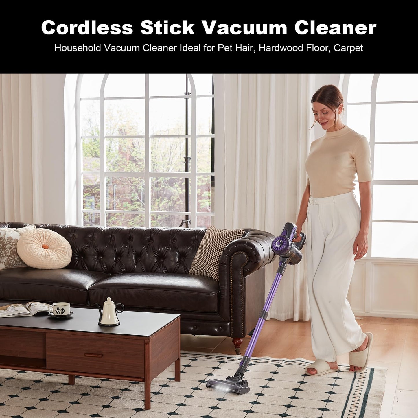 Cordless Vacuum Cleaner - Portable Handheld Rechargeable for Home & Pet Hair, Lightweight Wireless -S1