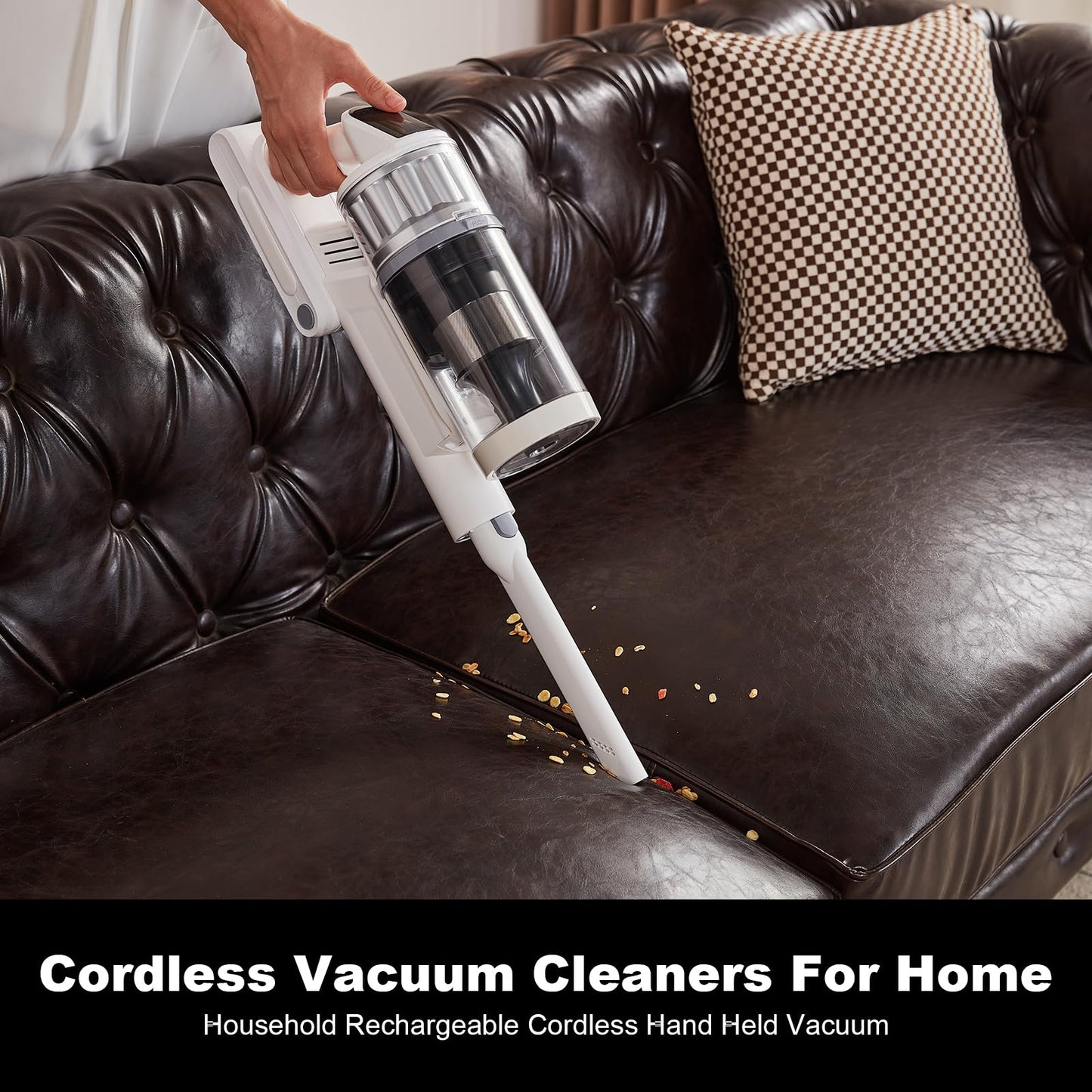Cordless Vacuum Cleaner - Portable Handheld Rechargeable for Home & Pet Hair, Lightweight Wireless-V10
