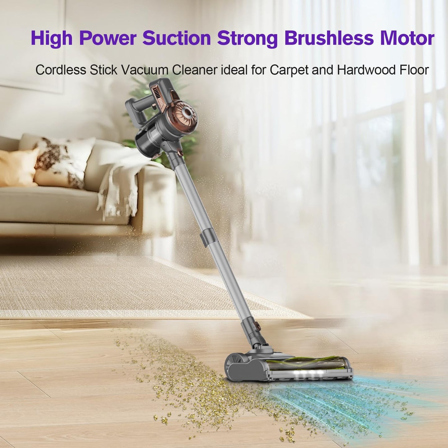 Cordless Vacuum Cleaner - Portable Handheld Rechargeable for Home & Pet Hair, Lightweight Wireless -S1