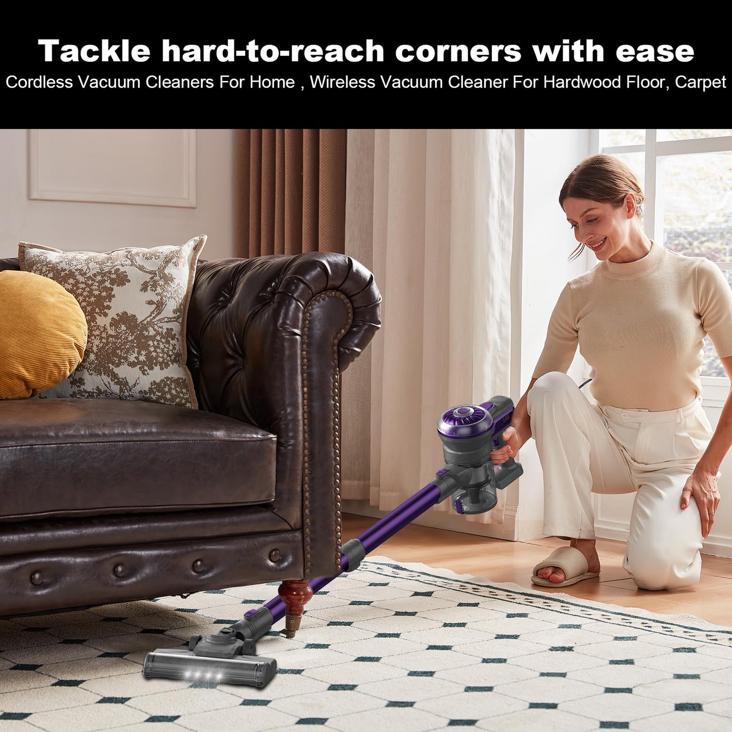 Cordless Vacuum Cleaner - Portable Handheld Rechargeable for Home & Pet Hair, Lightweight Wireless -S1