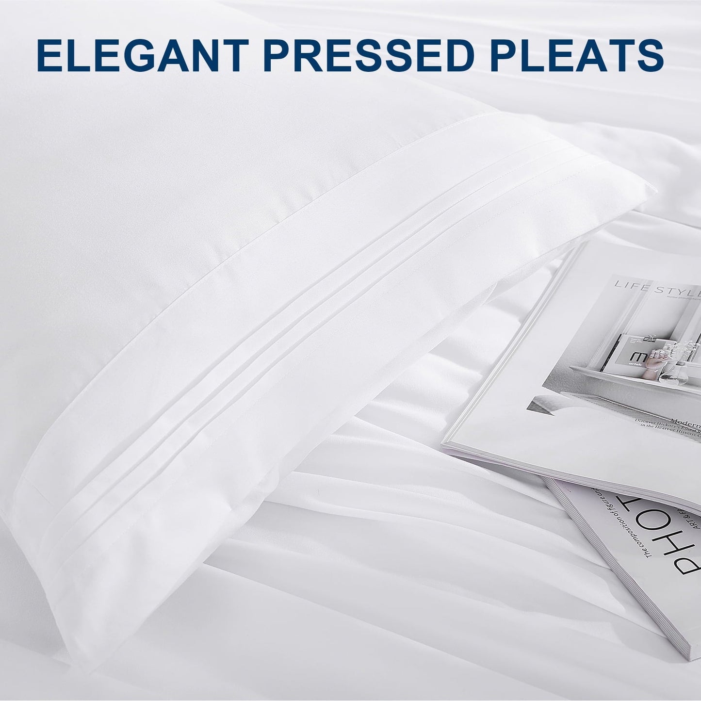 Cotiro 6 Piece Sheet Set King Size Hotel Luxury Sheet Set Deep Pocket Anti-Wrinkle Sheet Set