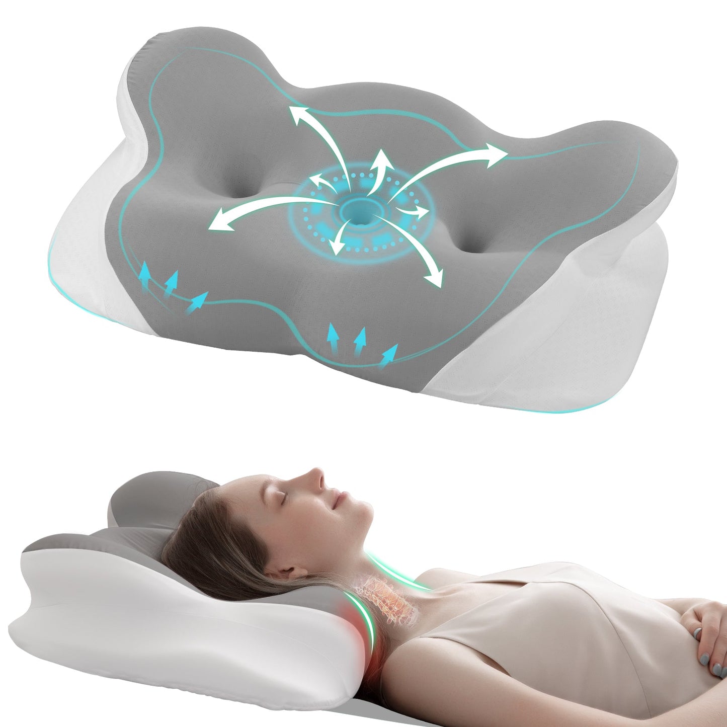 Cotiro Cervical, Neck and Shoulder Pain Pillows Contour Pillows Neck Pillows Ergonomic Memory Foam Pillows