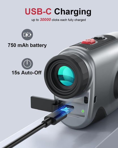 Cotiro Golf Magnetic, 1300 Yard Laser Golf Distance Rangefinder with Slope 7x Magnification Rechargeable Rangefinder Golf Ball with Flag Lock Vibrating Golf Accessory for Hunting