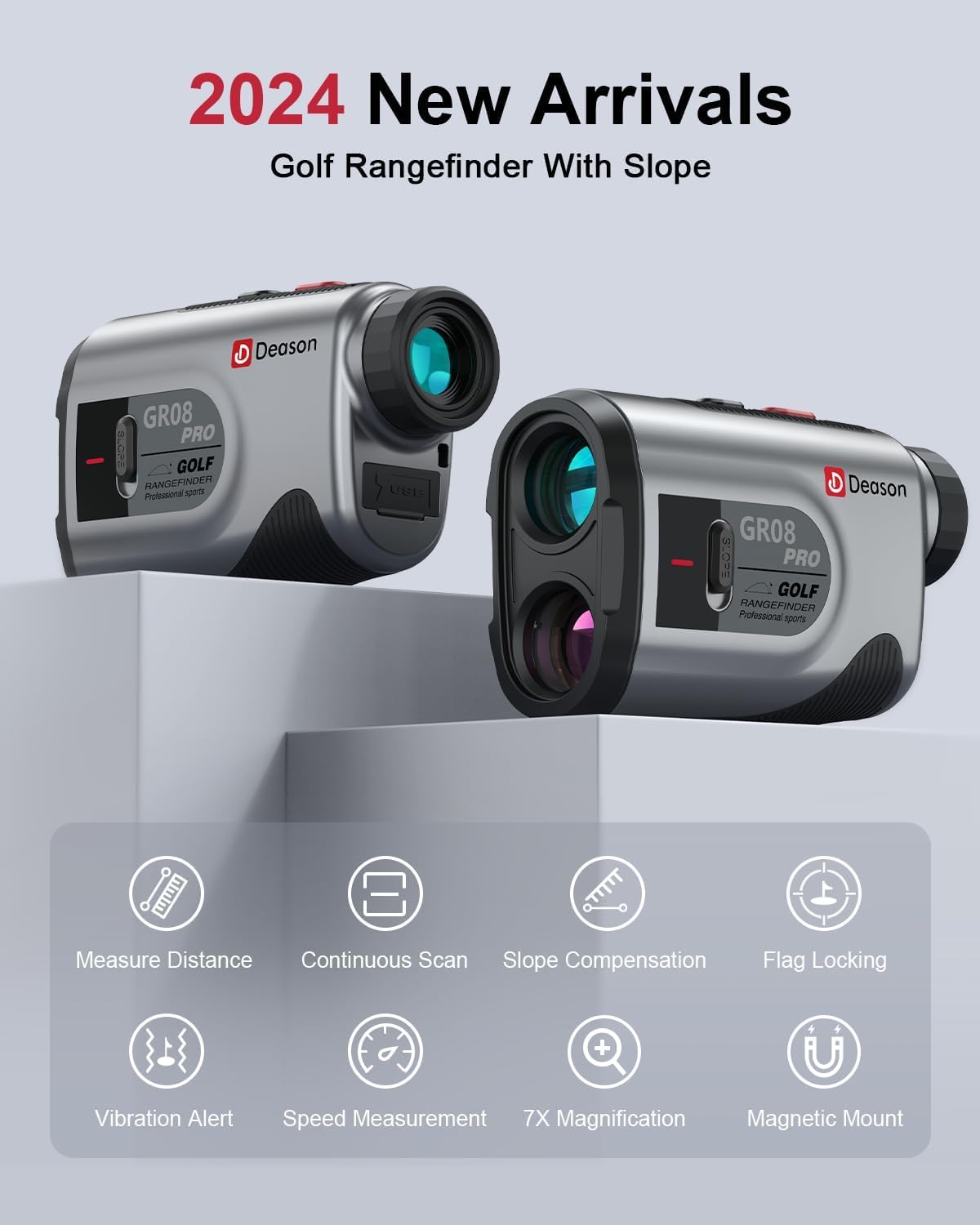 Cotiro Golf Magnetic, 1300 Yard Laser Golf Distance Rangefinder with Slope 7x Magnification Rechargeable Rangefinder Golf Ball with Flag Lock Vibrating Golf Accessory for Hunting