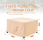 Patio Ottoman Covers Waterproof, Outdoor Coffee Table Cover Square, Fire Pit Table Cover Wind Resistant, UV Resistant