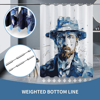 Shower Curtain with 12 Hooks Waterproof Curtain for Bathroom Modern Art Floral Polyester Fabric Abstract Shower Curtains 72x72