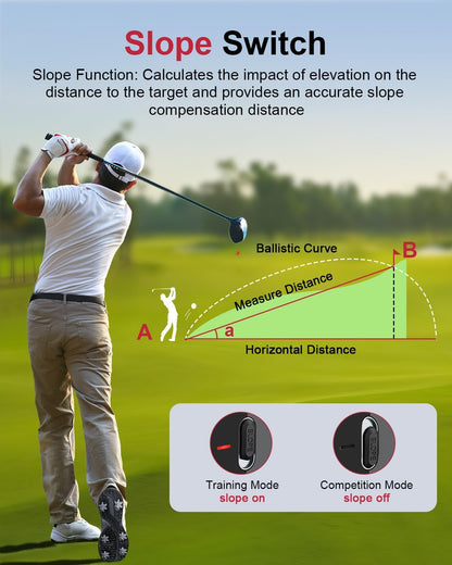 Golf Rangefinder with Slope, Golf Laser Rangefinder with Bag, 1300 Yards Rechargeable Range Finders Golfing with Flag Lock Vibration