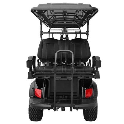 Luxury 6 Passenger Electric Cart, Lithium Battery, 48V 150AH, 40 Mile Driving Range, 5000W Electric Motor, 6 Seats, Golf Cart, Water Fall LED Lights, Electric Power Steering, Back Up Cam, Red