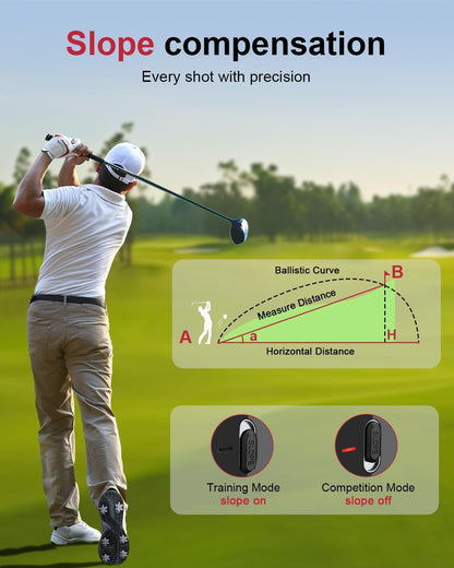Cotiro Golf Magnetic, 1300 Yard Laser Golf Distance Rangefinder with Slope 7x Magnification Rechargeable Rangefinder Golf Ball with Flag Lock Vibrating Golf Accessory for Hunting