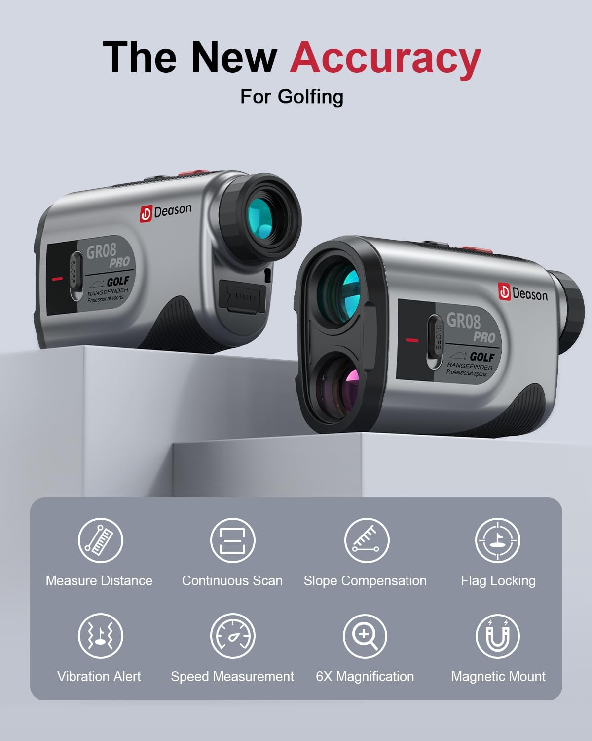 Golf Rangefinder with Slope, Golf Laser Rangefinder with Bag, 1300 Yards Rechargeable Range Finders Golfing with Flag Lock Vibration