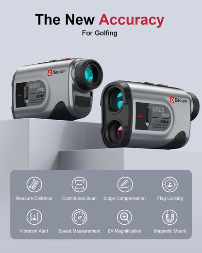 Golf Rangefinder with Slope, Golf Laser Rangefinder with Bag, 1300 Yards Rechargeable Range Finders Golfing with Flag Lock Vibration