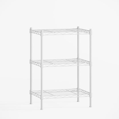 Cotiro 3-Tier Strong Storage Shelving Unit,Hollow Metal Wire Shelf with Anti-Sleep Feet,Indoor,Bathroom Black