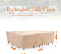 Patio Ottoman Covers Waterproof, Outdoor Coffee Table Cover Square, Fire Pit Table Cover Wind Resistant, UV Resistant