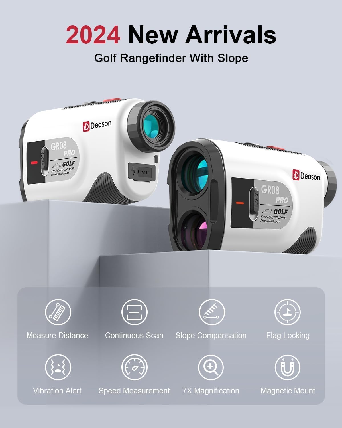 Golf Rangefinder with Slope,7X Magnification Laser Rangefinder, Rechargeable Range Finders Golfing