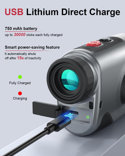 Golf Rangefinder with Slope, Golf Laser Rangefinder with Bag, 1300 Yards Rechargeable Range Finders Golfing with Flag Lock Vibration