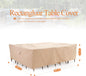 Patio Ottoman Covers Waterproof, Outdoor Coffee Table Cover Square, Fire Pit Table Cover Wind Resistant, UV Resistant