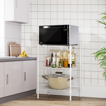 Cotiro 3-Tier Strong Storage Shelving Unit,Hollow Metal Wire Shelf with Anti-Sleep Feet,Indoor,Bathroom Black