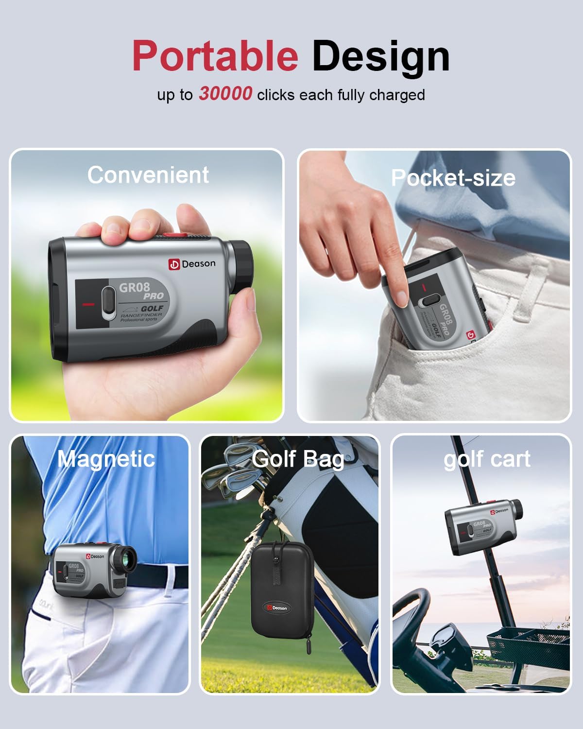 Golf Rangefinder with Slope, Golf Laser Rangefinder with Bag, 1300 Yards Rechargeable Range Finders Golfing with Flag Lock Vibration