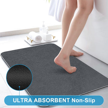Cotiro Bathroom Carpet -Gray Memory Foam Bathroom Carpet, Suitable for Bathroom Flooring,Bathtub,Shower,Toilet and Decoration,Fast Water Absorption,Fast Dry