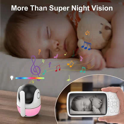 Cotiro Video Baby Monitor No WiFi,1080P Baby Monitor with Camera and Audio Night Version Wall Mounted Wireless Portable Baby Monitor Rechargeable