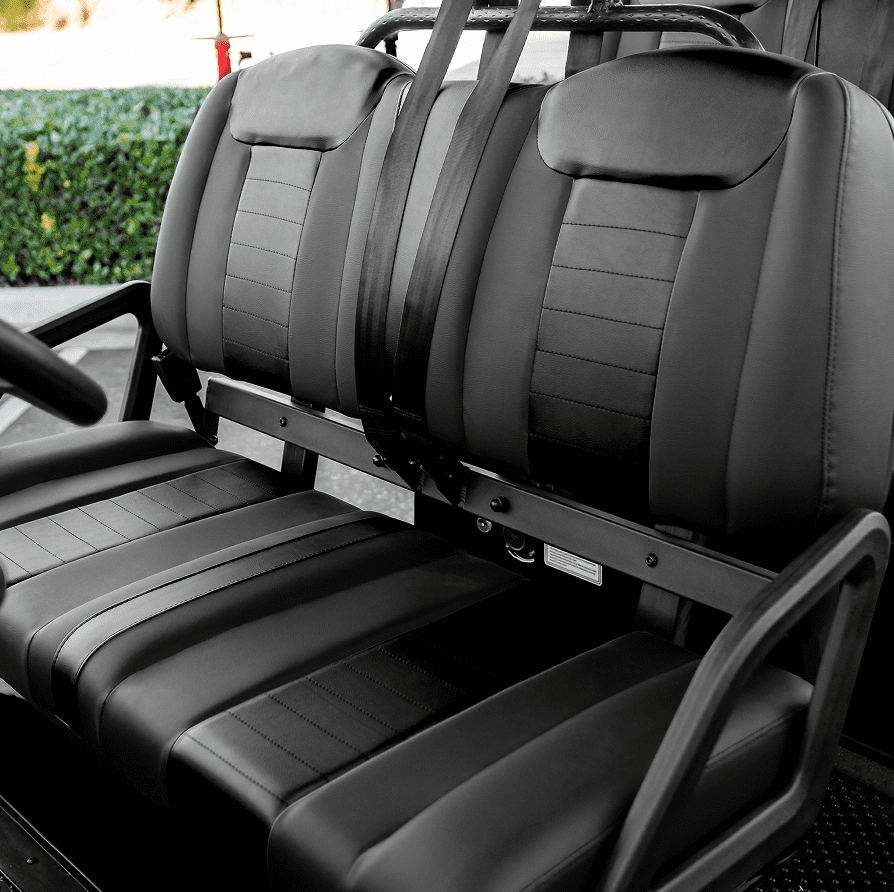 Luxury 6 Passenger Electric Cart, Lithium Battery, 48V 150AH, 40 Mile Driving Range, 5000W Electric Motor, 6 Seats, Golf Cart, Water Fall LED Lights, Electric Power Steering, Back Up Cam, Red