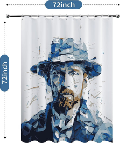 Shower Curtain with 12 Hooks Waterproof Curtain for Bathroom Modern Art Floral Polyester Fabric Abstract Shower Curtains 72x72