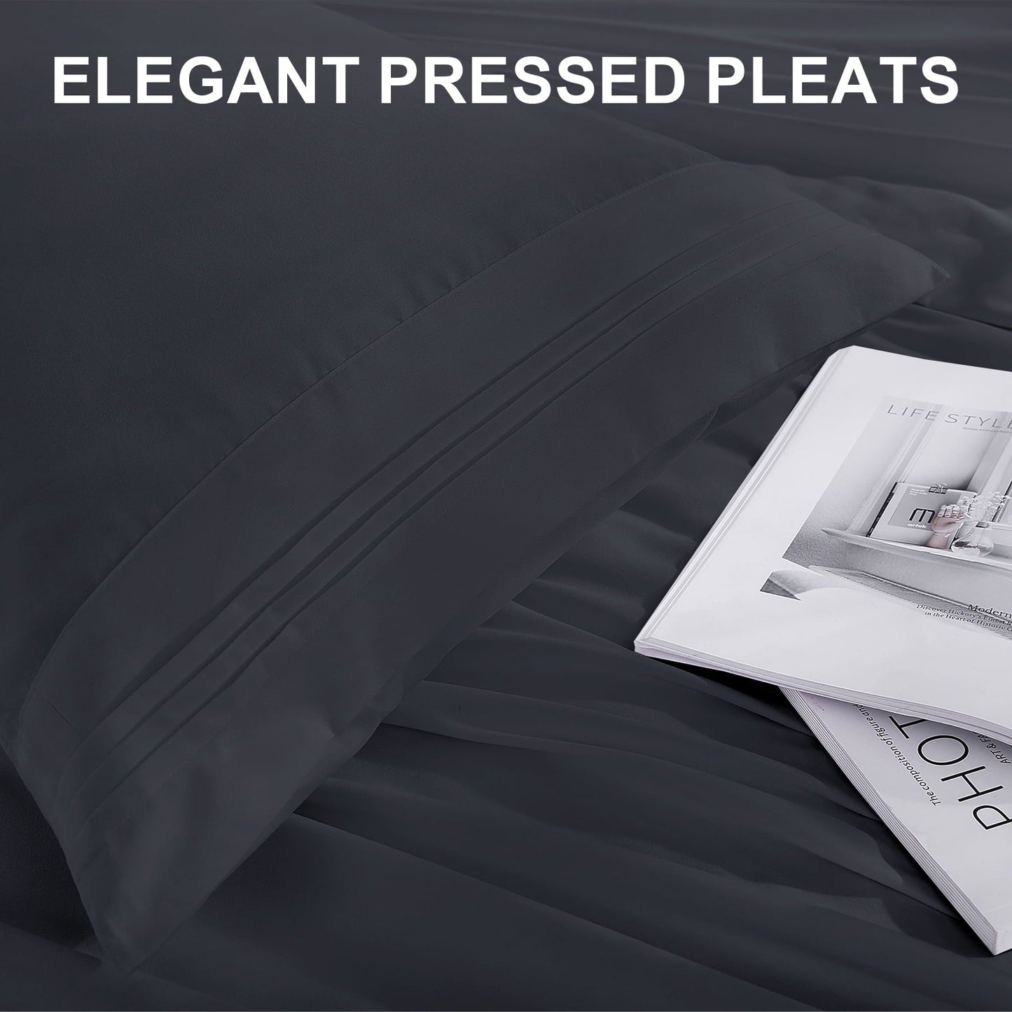 Cotiro 6 Piece Sheet Set King Size Hotel Luxury Sheet Set Deep Pocket Anti-Wrinkle Sheet Set