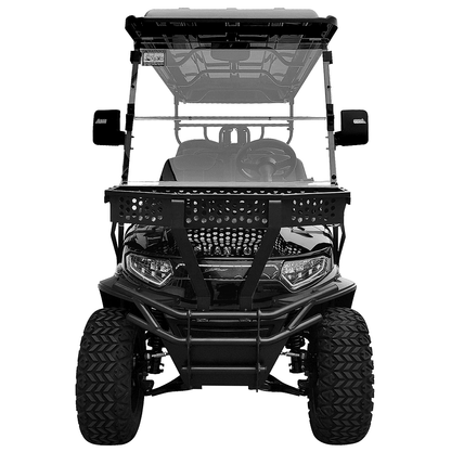 Luxury 6 Passenger Electric Cart, Lithium Battery, 48V 150AH, 40 Mile Driving Range, 5000W Electric Motor, 6 Seats, Golf Cart, Water Fall LED Lights, Electric Power Steering, Back Up Cam, Red
