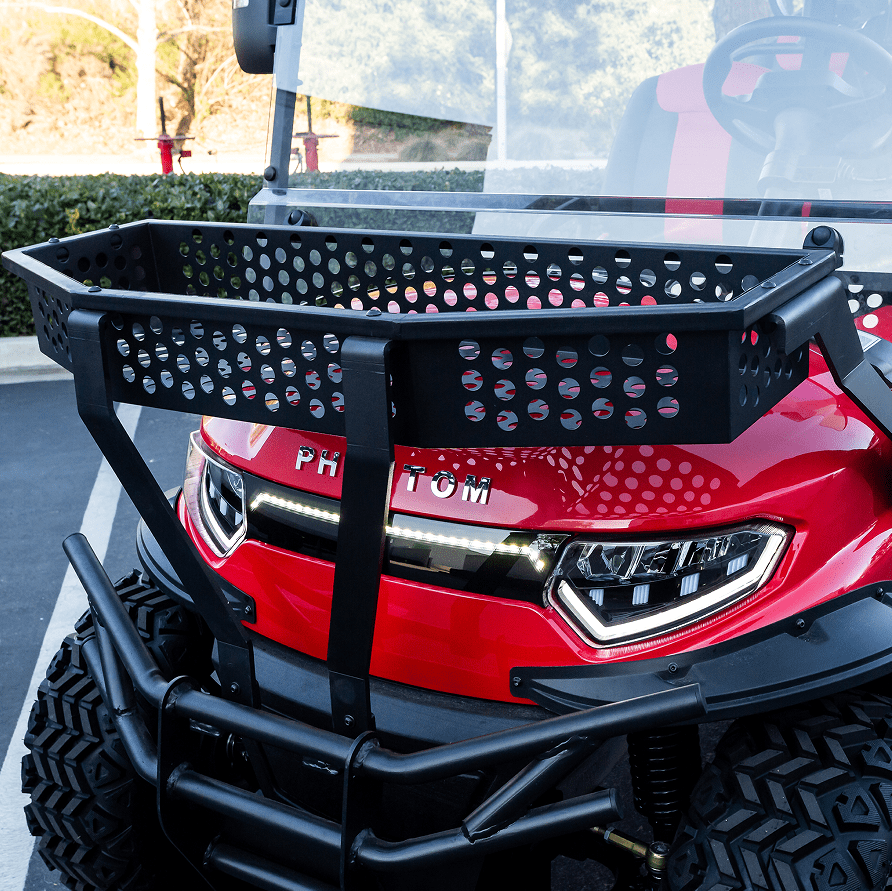 Luxury 6 Passenger Electric Cart, Lithium Battery, 48V 150AH, 40 Mile Driving Range, 5000W Electric Motor, 6 Seats, Golf Cart, Water Fall LED Lights, Electric Power Steering, Back Up Cam, Red