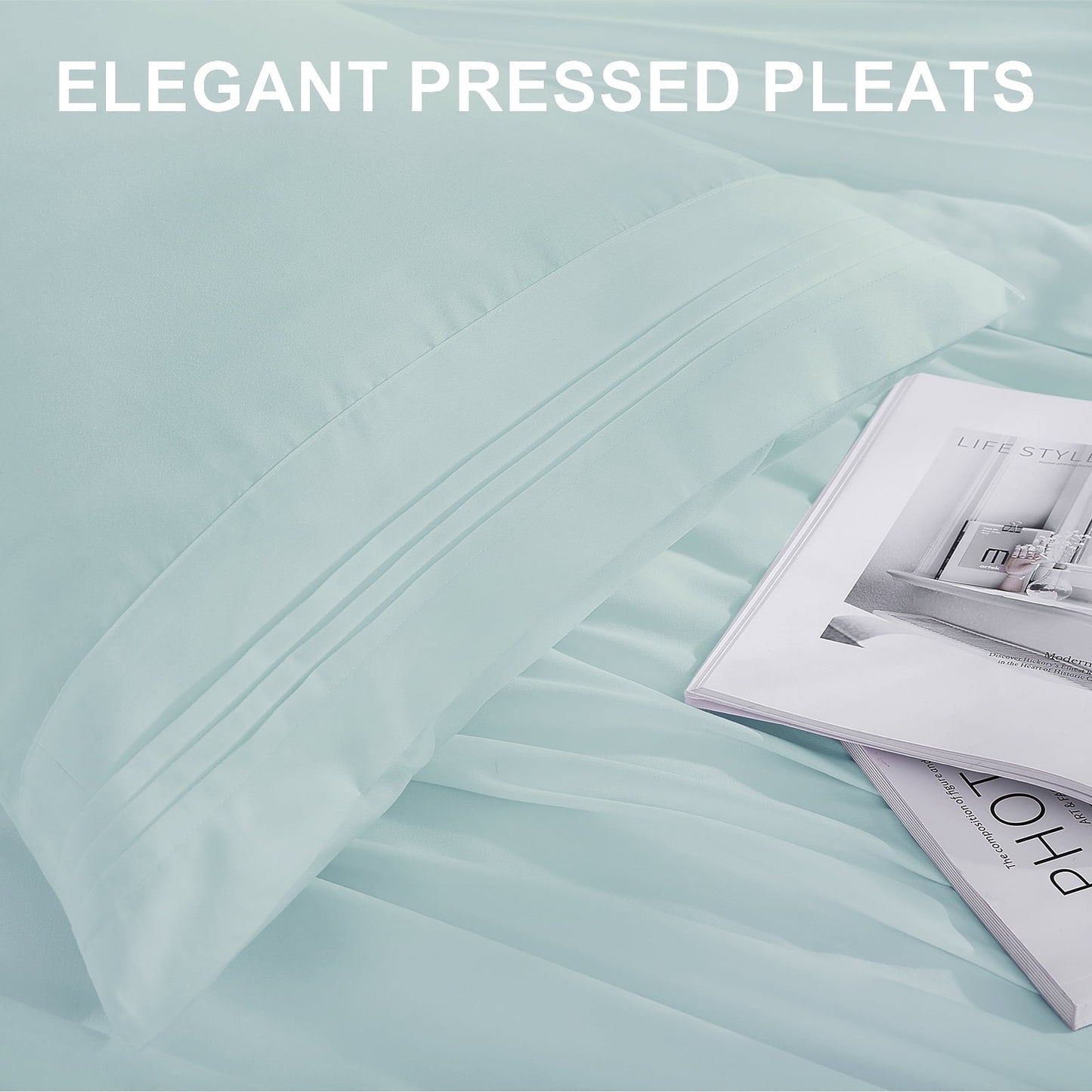 Cotiro 6 Piece Sheet Set King Size Hotel Luxury Sheet Set Deep Pocket Anti-Wrinkle Sheet Set