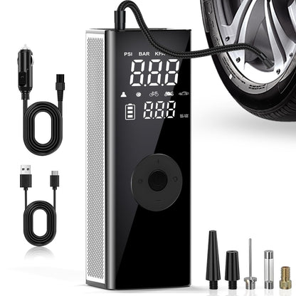 DEASON Tire Inflator Portable Air Compressor,Electric Air Pump for Car Tires Battery Capacity,150PSI and 4X Faster Air Pump with Auto-Shutoff for Cars,Bicycle,E-Bikes, Balls, Motorcycles.