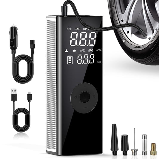 DEASON Tire Inflator Portable Air Compressor,Electric Air Pump for Car Tires Battery Capacity,150PSI and 4X Faster Air Pump with Auto-Shutoff for Cars,Bicycle,E-Bikes, Balls, Motorcycles.