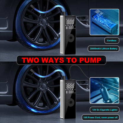 DEASON Tire Inflator Portable Air Compressor,Electric Air Pump for Car Tires Battery Capacity,150PSI and 4X Faster Air Pump with Auto-Shutoff for Cars,Bicycle,E-Bikes, Balls, Motorcycles.