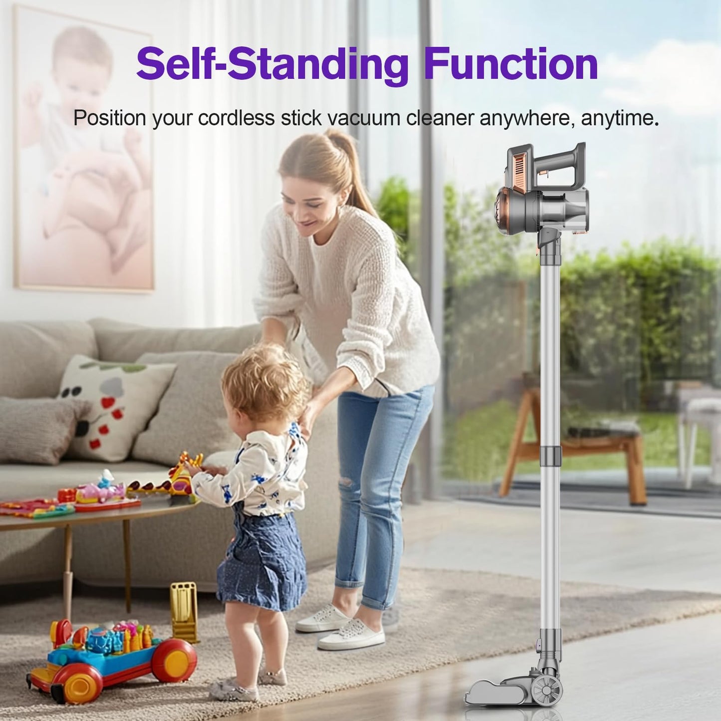 Cordless Vacuum Cleaner - Portable Handheld Rechargeable for Home & Pet Hair, Lightweight Wireless -S1