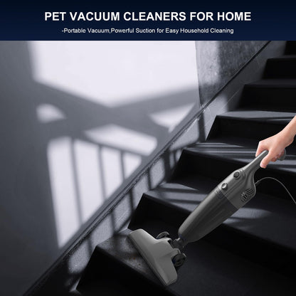 Home Vacuum Cleaners - Corded Stick Vacuum, Powerful Suction for Pet Hair, Carpet & Hardwood, Lightweight Handheld Portable-MC