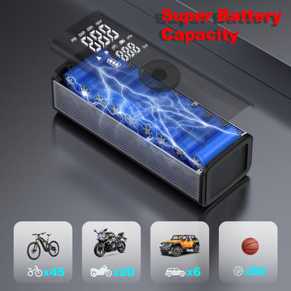 DEASON Tire Inflator Portable Air Compressor,Electric Air Pump for Car Tires Battery Capacity,150PSI and 4X Faster Air Pump with Auto-Shutoff for Cars,Bicycle,E-Bikes, Balls, Motorcycles.