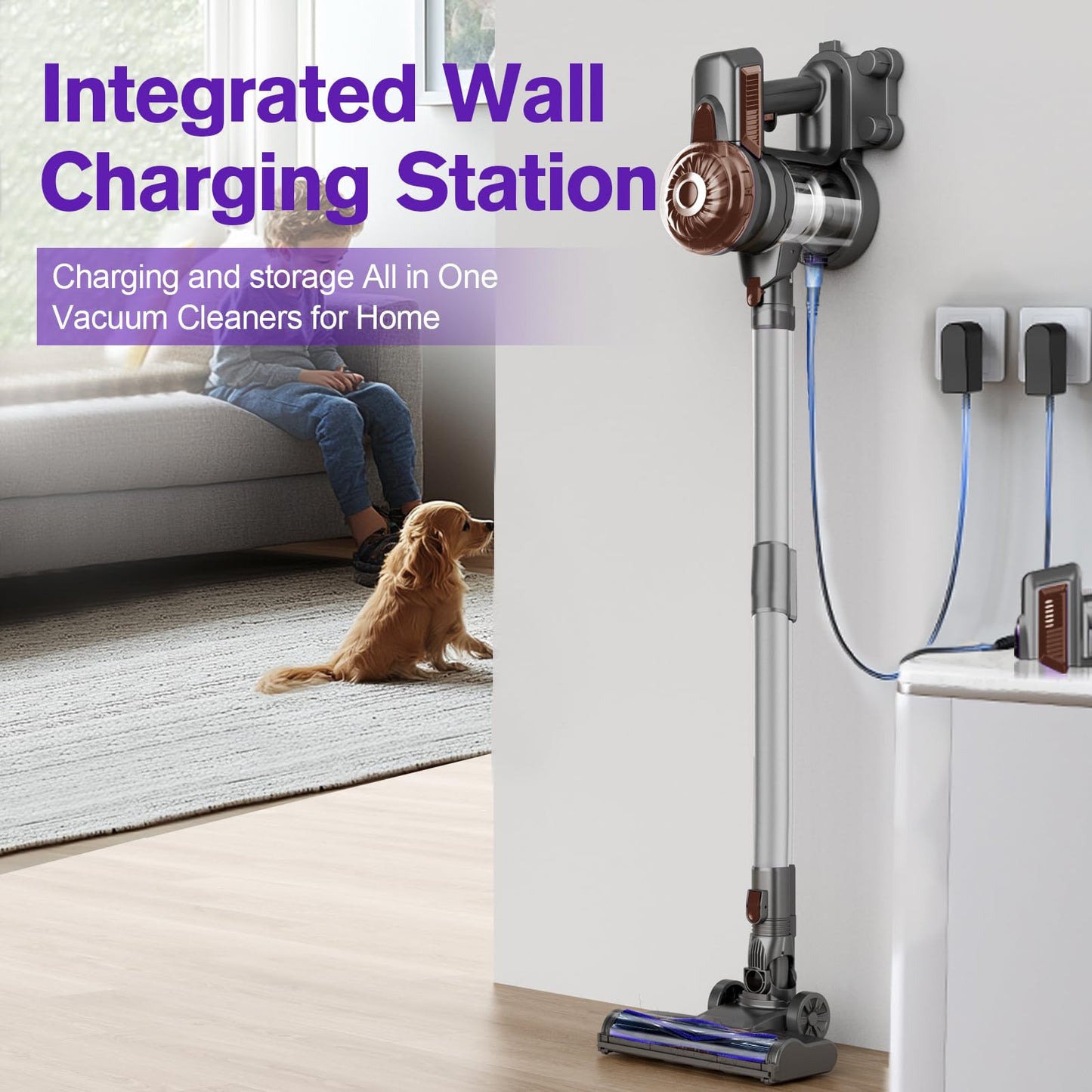 Cordless Vacuum Cleaner - Portable Handheld Rechargeable for Home & Pet Hair, Lightweight Wireless -S1